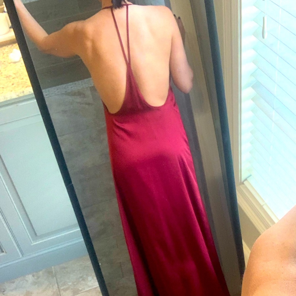 Long satin dress